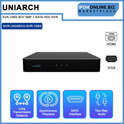 UNIARCH XVR-108G 8CH 5MP 1-SATA HDD NVR